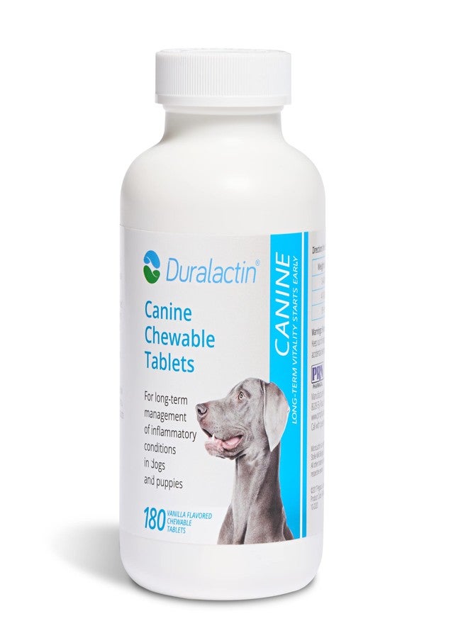 PRN Pharmacal Duralactin Canine Chewable Tablets - Joint Health Supplement for Dogs & Puppies - Contains Milk Protein - Vanilla Flavor - 180 Chews - Image 1